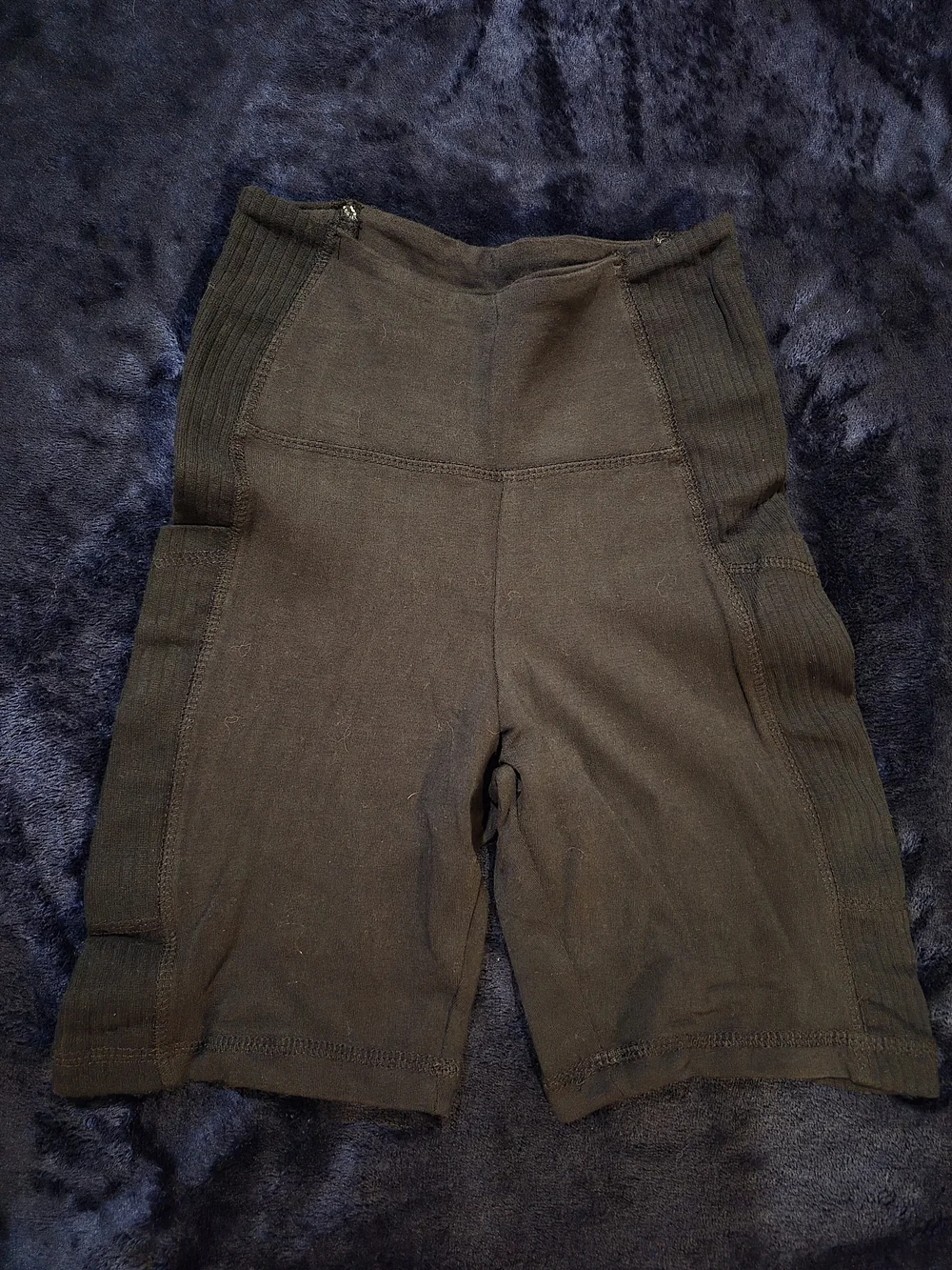 Wallflower Black Ribbed High-Waist Bike Shorts